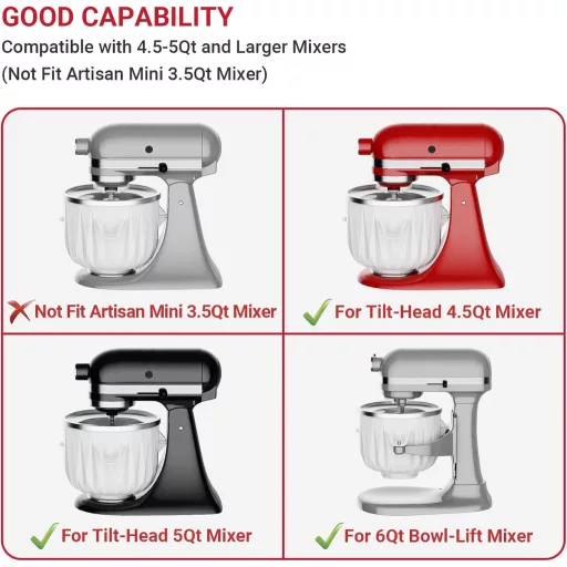 GVODE fagylalt készítő adapter KitchenAid mixerhez, fagylalt és sorbet készítés 4,5-7Qt
