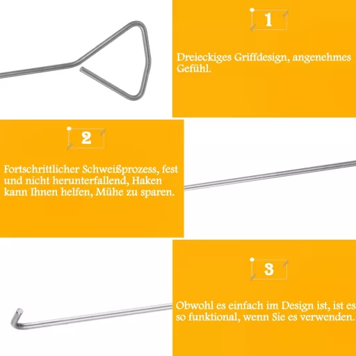 MaxAwe Rozsdamentes Acél Csatornatető Emelő Kampó Szett - 2 db 60 cm-es Víznyelő Fedél Nyitó Eszköz Aknafedél Emelőhöz

AI: I've created a H