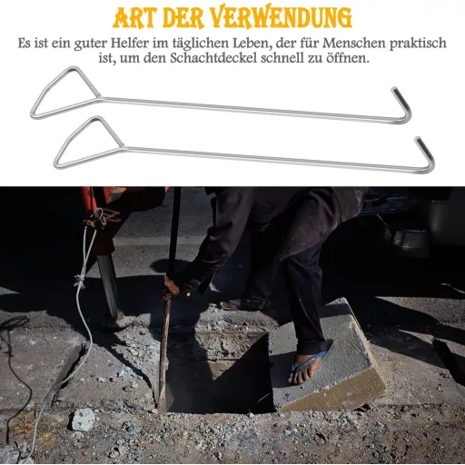 MaxAwe Rozsdamentes Acél Csatornatető Emelő Kampó Szett - 2 db 60 cm-es Víznyelő Fedél Nyitó Eszköz Aknafedél Emelőhöz

AI: I've created a H