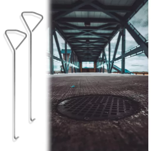 MaxAwe Rozsdamentes Acél Csatornatető Emelő Kampó Szett - 2 db 60 cm-es Víznyelő Fedél Nyitó Eszköz Aknafedél Emelőhöz

AI: I've created a H