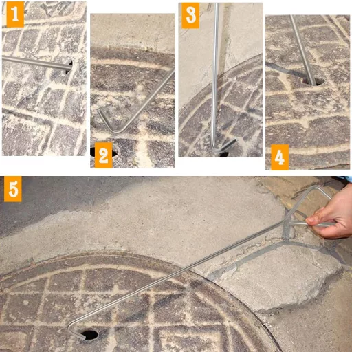 MaxAwe Rozsdamentes Acél Csatornatető Emelő Kampó Szett - 2 db 60 cm-es Víznyelő Fedél Nyitó Eszköz Aknafedél Emelőhöz

AI: I've created a H