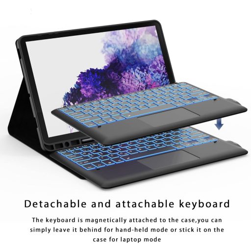 ROOFEI Samsung Galaxy Tab S8 Plus/S7 FE/S7 Plus 12.4" Futrola s tipkovnicom 7 Boja LED Touchpad Njemački QWERTZ