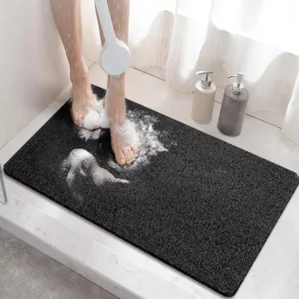   Covoraș de baie antiderapant HITSLAM 60x40cm, covoraș de baie cu uscare rapidă, negru
