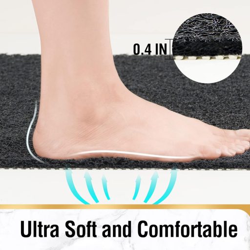 HITSLAM csúszásmentes fürdőszobai szőnyeg 60x40cm, gyors száradó fürdőkád szőnyeg fekete