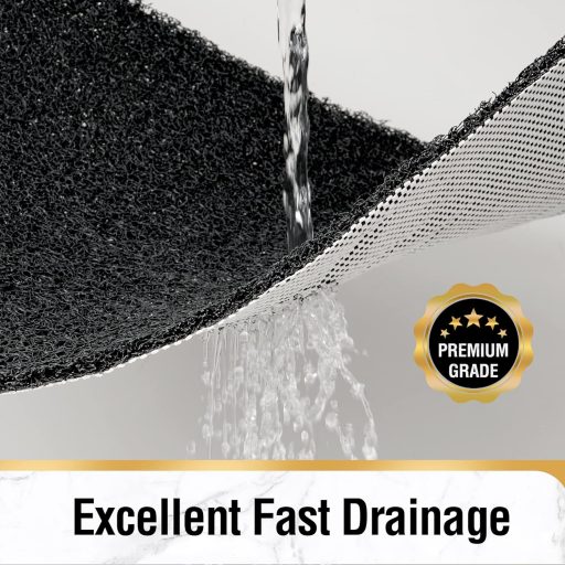 HITSLAM csúszásmentes fürdőszobai szőnyeg 60x40cm, gyors száradó fürdőkád szőnyeg fekete