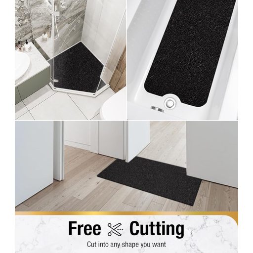 HITSLAM csúszásmentes fürdőszobai szőnyeg 60x40cm, gyors száradó fürdőkád szőnyeg fekete