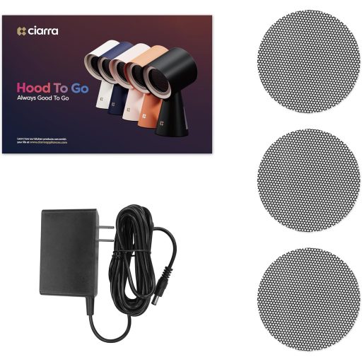 CIARRA CBPHB01 Hordozható Mini Páraelszívó - 2 Sebességes Asztali Légtisztító LED Világítással, Kempinghez, Lakóautóhoz, Grillezéshez