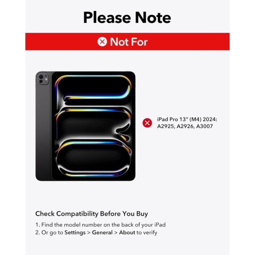 Husă cu tastatură magnetică ESR pentru iPad Air 13" (M3/M2) și Pro 12.9" - Stand flotant, iluminare de fundal RGB, trackpad multi-touch, negru