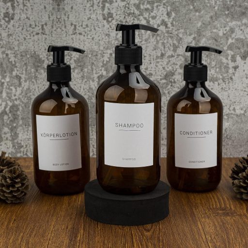 Hafeehoo 3 db 500 ml falra szerelhető szappanadagoló szett címkékkel