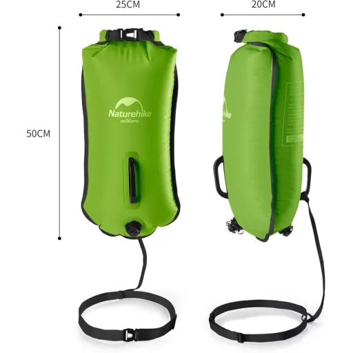 Naturehike 28L vodootporna plivačka torba s mjehurićastim zračnim jastukom i podesivim remenom za vodene sportove