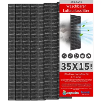   Original Life Filtru Lavabil și Reutilizabil pentru Conducte de Aer 35x15cm Negru 6 buc