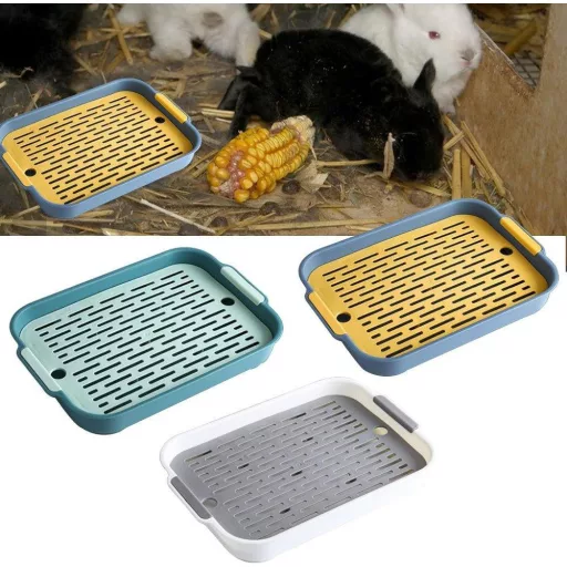 Tăviță toaletă pentru animale mici, iepuri, cobai - albă, mărime S (reambalat)
