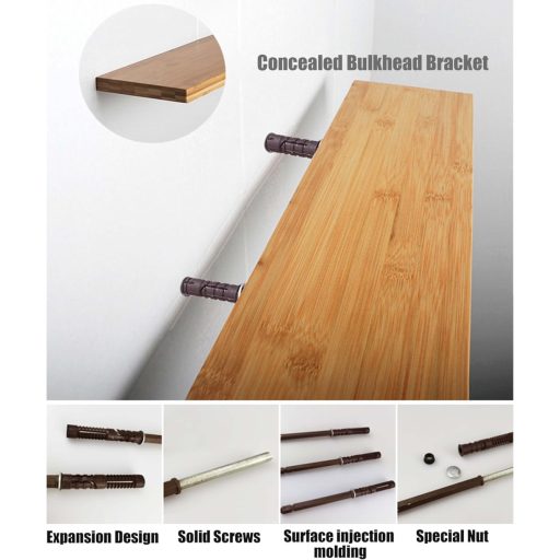 wugongshan Console invizibile pentru raft, 10 buc, Suport de perete ascuns maro, Suport raft plutitor DIY pentru bibliotecă, rafturi de perete