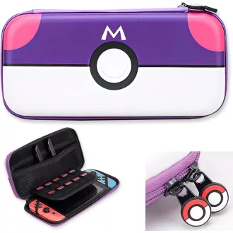   Husă de transport rigidă WUERKIYA pentru Nintendo Switch și Switch OLED, cu spațiu pentru 10 jocuri, mov