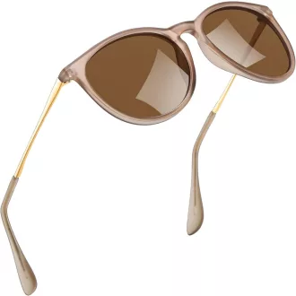   Kunchu Polarizált Napszemüveg Női Férfi Retro Kerek UV400 Védelem Vintage Stílus Unisex