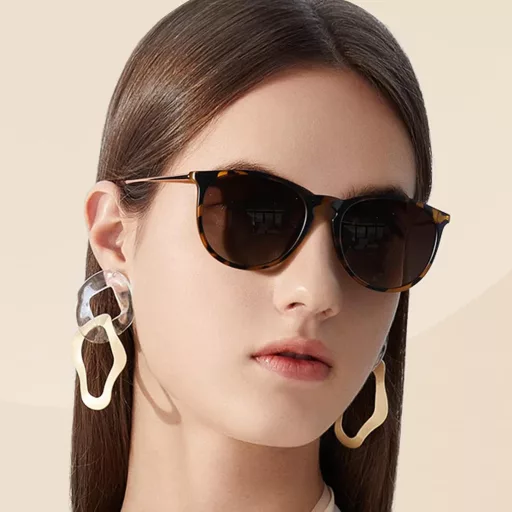 Kunchu Polarizált Napszemüveg Női Férfi Retro Kerek UV400 Védelem Vintage Stílus Unisex