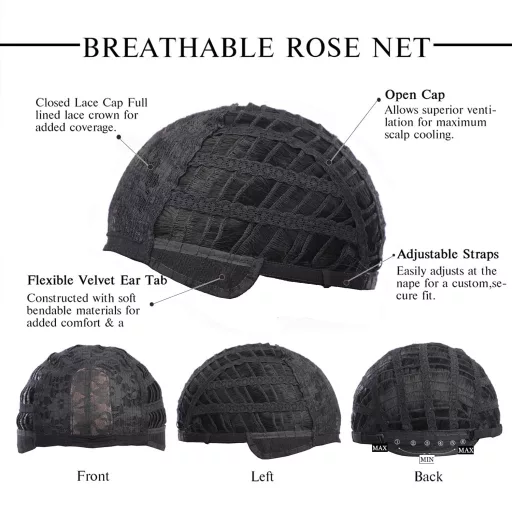 Esmée Perucă Lungă, Dreaptă, Neagră pentru Femei - 66 cm Păr Sintetic Stratificat cu Breton, Fibre Sintetice Rezistente la Căldură, Mărime Ajustabilă, Cosplay și Utilizare Zilnică