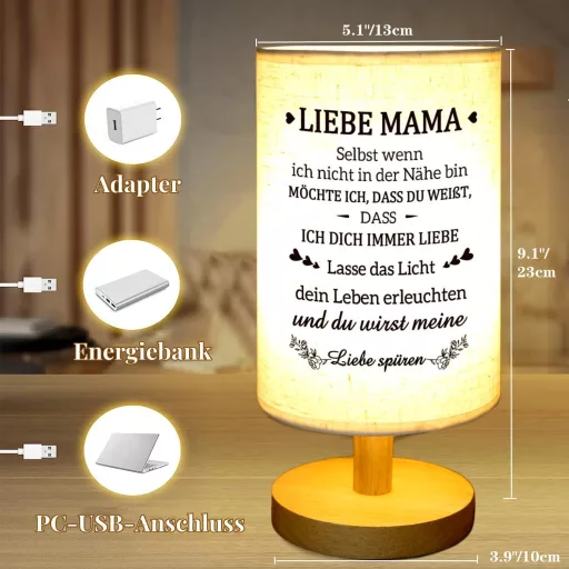Stolná lampa PRSTENLY pre mamičku - Darček k narodeninám a ku Dňu matiek