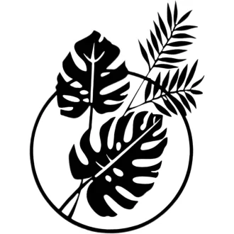   Dexlyn Monstera Deliciosa Fali Dekoráció Fekete Minimalist Fém Falidekor Nappali Hálószoba Kávézó 30x43cm