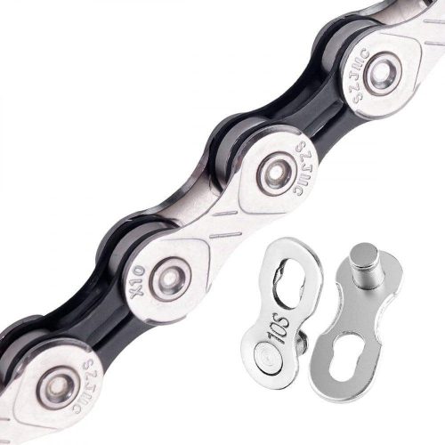 Lanț de bicicletă Shimano, 10 viteze, negru-argintiu, 116 zale