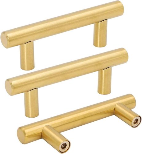 goldenwarm 15 db Arany Szekrényfogantyú 64 mm - Rozsdamentes Acél Bútorfogantyú Konyhaszekrényhez, Fiókhoz, Szekrényajtóhoz - Elegáns, Tartó