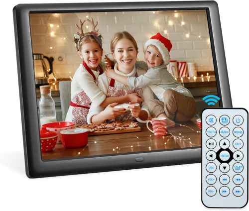 Yontwe 10" Digitális Képkeret 1280x800 Felbontással - Fotó/Videó/Zene Lejátszó, USB/SD Kártya, Távvezérlővel, Naptár és Ébresztő Funkcióval