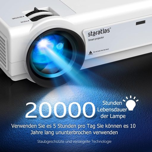 Staratlas Mini Projektor WiFi6 4K Bluetooth 12000 Lumen Full HD 1080P Otthoni Mozi