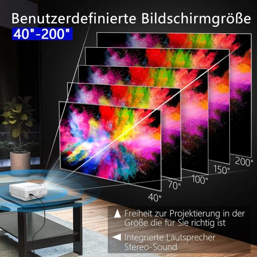 Staratlas Mini Projektor WiFi6 4K Bluetooth 12000 Lumen Full HD 1080P Otthoni Mozi