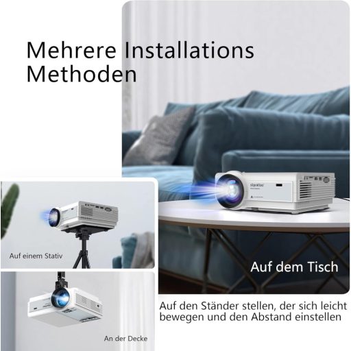 Staratlas Mini Projektor WiFi6 4K Bluetooth 12000 Lumen Full HD 1080P Otthoni Mozi