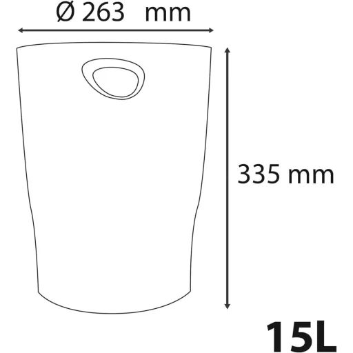 Exacompta ECOBIN BeeBlue 15L Sárga Újrahasznosított Műanyag Szemetes Fogantyúval