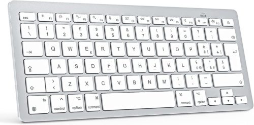 Apple MacBook kompatibilis OMOTON ezüst Bluetooth billentyűzet, QWERTY olasz kiosztással