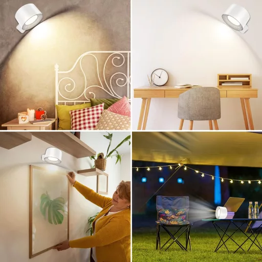 BELLALICHT LED Fali Lámpa - Vezeték Nélküli, Elemes, Érintésvezérelt, Távirányítós, 360° Forgatható Mágneses Tartó, 3 Színmód, 3 Fényerőszin