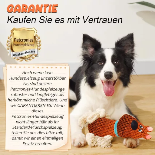 Petcronies Húzós Játék Kutyáknak Plüss Csikorgó Játék Közepes Kutya Barna