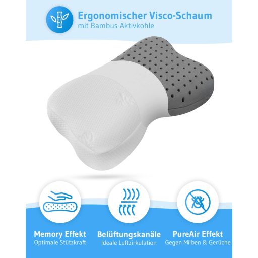 Third of Life nyakpárna memóriahabbal, bambusz szénnel és aloe vera huzattal