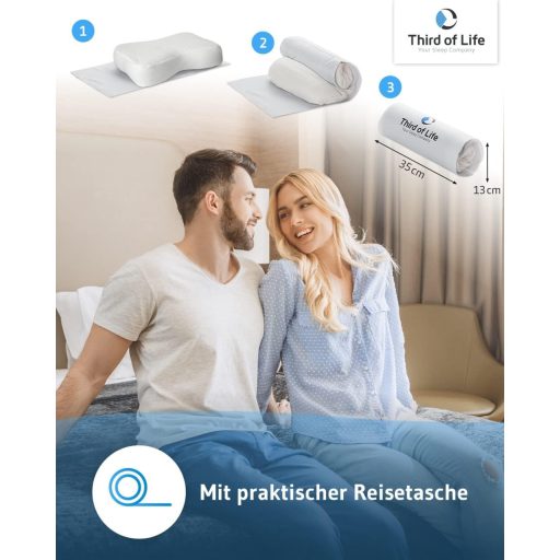 Third of Life nyakpárna memóriahabbal, bambusz szénnel és aloe vera huzattal