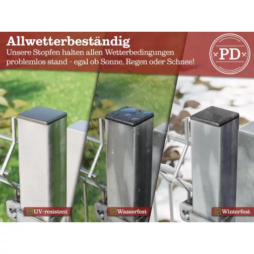 PD Négyzetes Csővégzáró Dugó 25x25 mm - Fekete PE Műanyag Védősapka Fém és Alumínium Profilokhoz - Bútorlábvédő 10 db