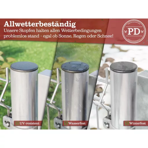 PD Dop rotund pentru capăt țeavă 55 mm - Dop de închidere lamelar din plastic PE negru pentru țevi de oțel, inox și aluminiu - 4 buc. Protecție ușor de îndepărtat pentru mobilă