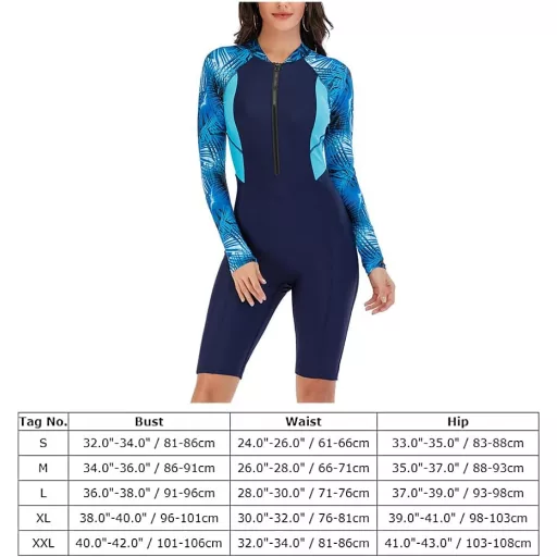 Costum de baie întreg pentru femei IMEKIS, cu mânecă lungă, tip rashguard, cu imprimeu floral și protecție UPF 50+ pentru scufundări