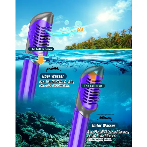 Zenoplige 3 az 1-ben snorkel szett felnőtteknek, páramentesítő maszk, száraz légzőcső és úszólapát