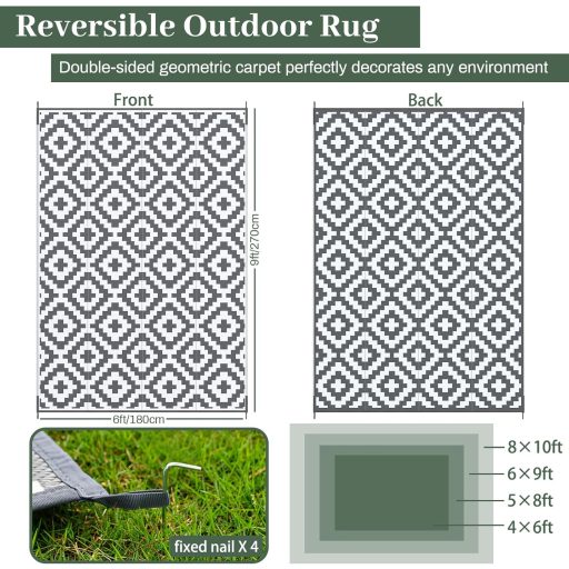 MOKANI Kültéri szőnyeg 180x270cm UV-álló vízálló teraszra erkélyre