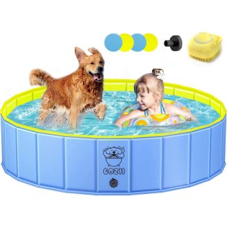   COZII Összecsukható Kutyamedence 120x30cm - Nagy és Kicsi Kutyáknak, Fürdőmedence Gyerekeknek