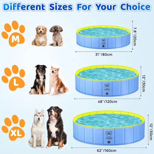 Piscina pliabilă pentru câini COZII 120x30cm - Pentru câini mari și mici, piscină pentru copii