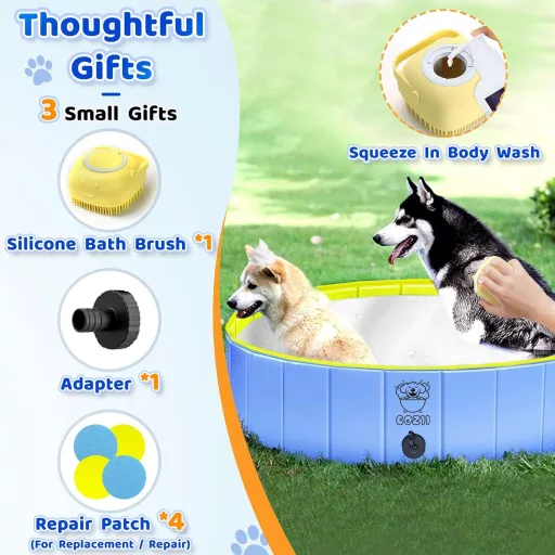 Piscina pliabilă pentru câini COZII 120x30cm - Pentru câini mari și mici, piscină pentru copii