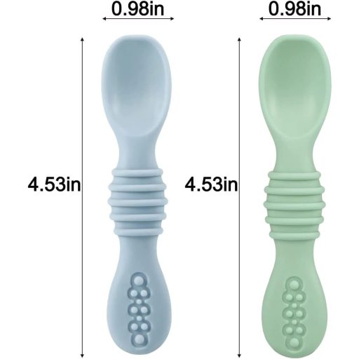 PandaEar 2 részes osztott gyermek tányér szívókoronggal és kanállal, BPA-mentes szilikon etetőtányér