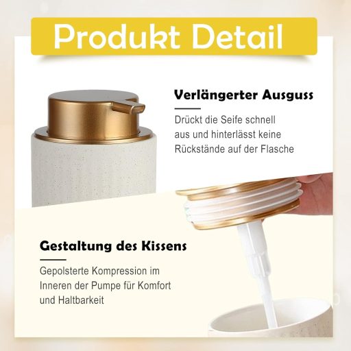 TUAKIMCE Dozator de săpun ceramică 250ml Bej Mat Bucătărie Baie