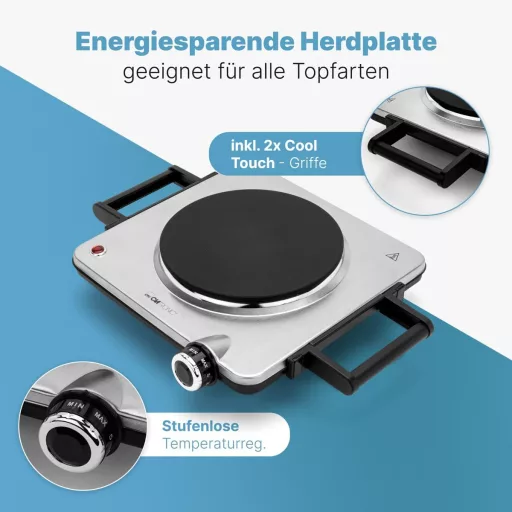 Clatronic EKP 3788 1500W elektromos főzőlap rozsdamentes acélból