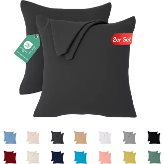  Livessa Párnahuzat 65x65 cm 2 db Jersey Pamut Puha Lélegző Oeko-Tex