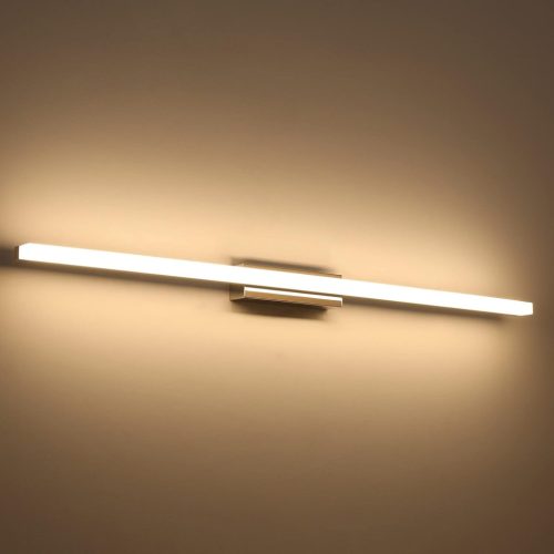 Klighten LED Iluminat oglindă baie 90 cm 20W IP44 Alb Cald 3000K Lampă de perete cu senzor tactil 1300 Lumeni Aluminiu Modern