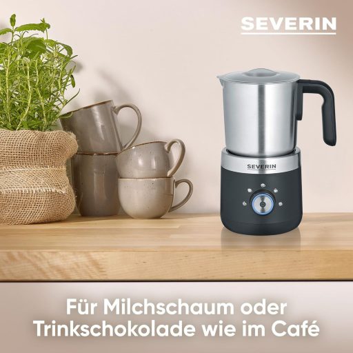 SEVERIN elektromos tejhabosító rozsdamentes acél tartállyal, hideg-meleg habosításhoz