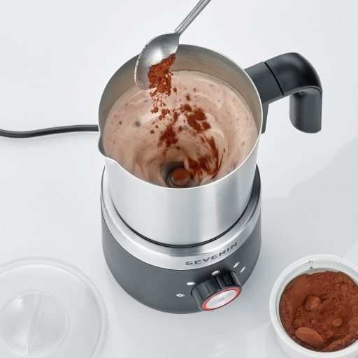 SEVERIN elektromos tejhabosító rozsdamentes acél tartállyal, hideg-meleg habosításhoz